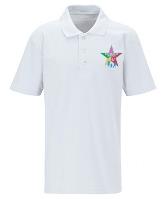 Excelsior Rainbird Primary White Polo Shirt