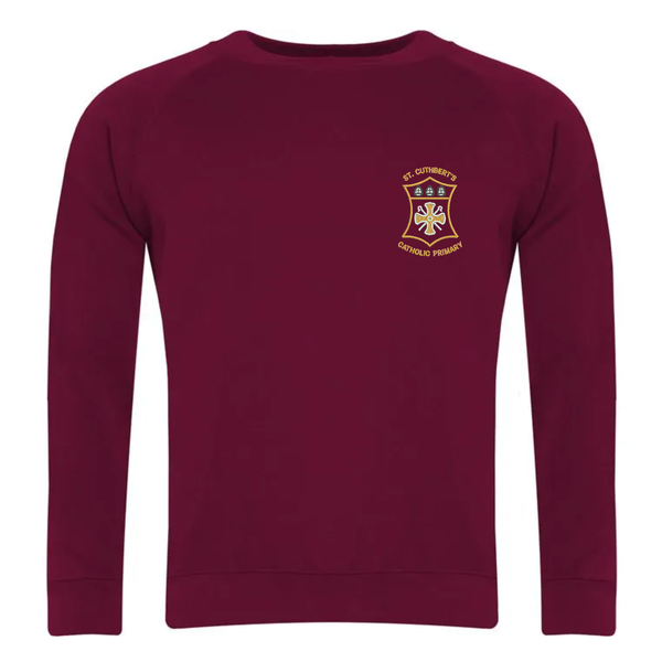 St Cuthbert's Hartlepool Burgundy School Sweatshirt with Logo
