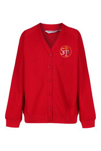 St Teresa's Primary Red School Cardigan with Logo