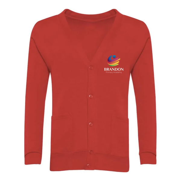 Brandon Primary Academy Red School Cardigan with Logo