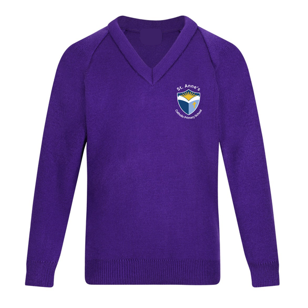 St Anne's Catholic School V-Neck Knitted Jumper with logo