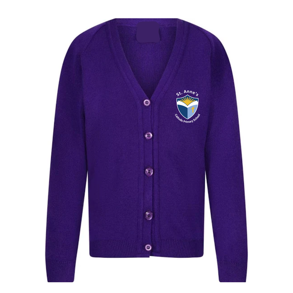 St Anne's Catholic School V-Neck Knitted Cardigan with logo