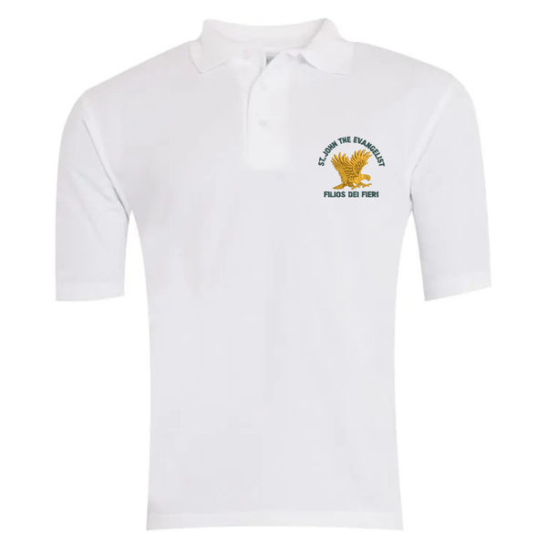 St John the Evangelist Primary White Polo Shirt with Logo