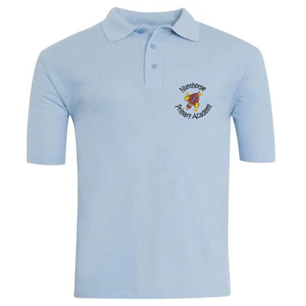 Nunthorpe Primary Sky Blue Polo Shirt with Logo (PE)