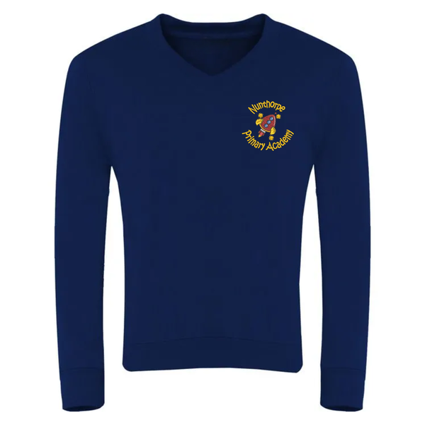 Nunthorpe Primary Navy School V-Neck Sweatshirt with Logo