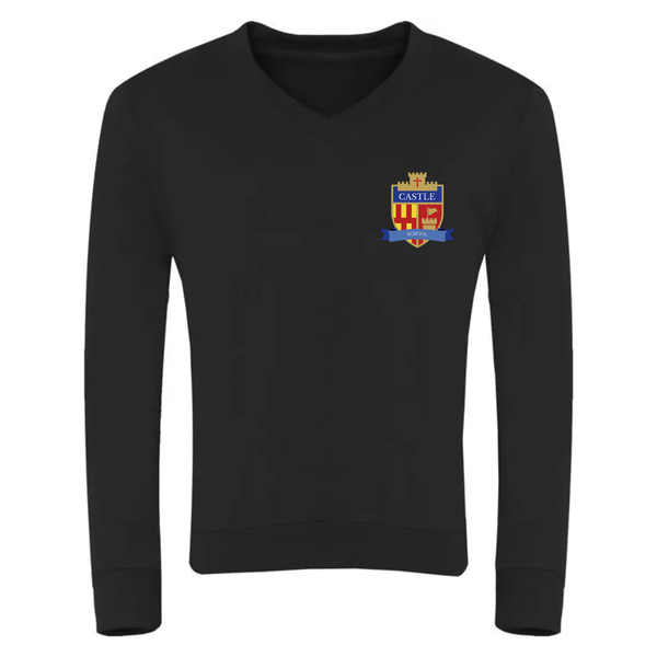 Castle School Black V - Neck Sweatshirts (Y7-11)
