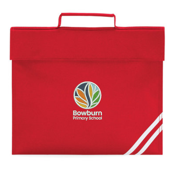 Bowburn Primary Red Logo Bookbag with reflective strip