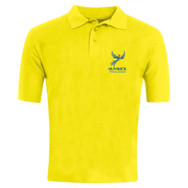 Hunwick Primary Yellow Polo Shirt with Logo