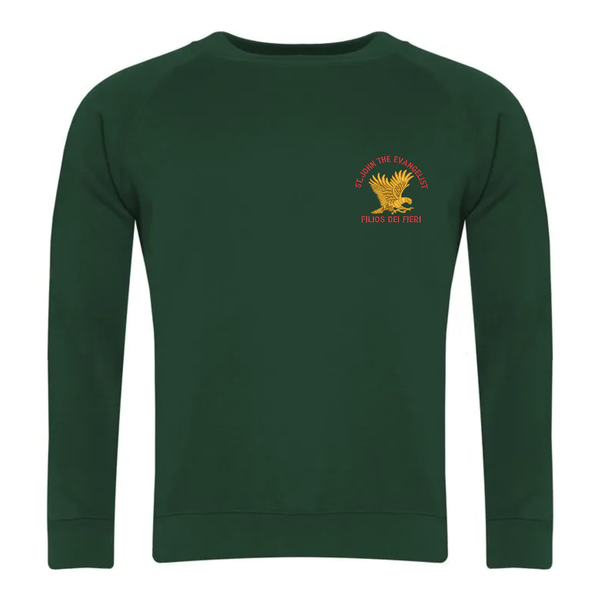 St John the Evangelist Primary Bottle Green School Sweatshirt with Logo