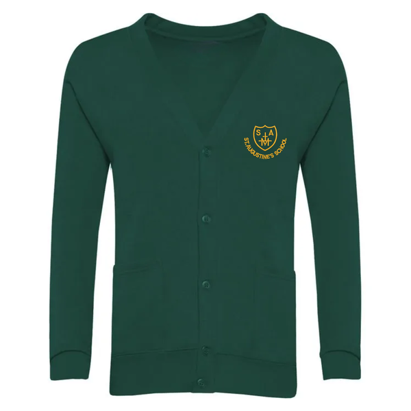 St Augustine Primary Bottle Green School Cardigan with Logo
