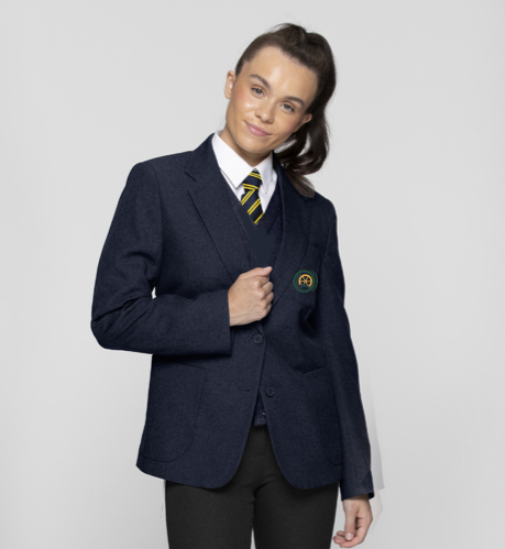 Heworth Grange School Navy V-neck Jumper : Michael Sehgal and Sons Ltd ,  Buy School Uniform for Boys and Girls