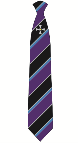 Northallerton School Year 7 (Sept 2024) Purple Logo Clip on Tie