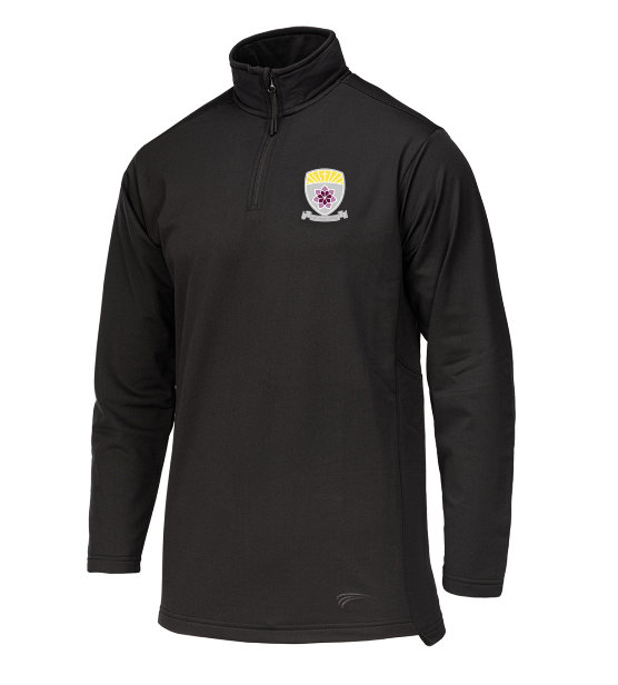 Cardinal Hume Black 1/4 Zip Midlayer for PE (outdoor)