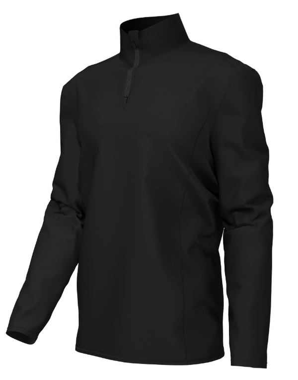 Farringdon Plain Black 1/4 Zip Midlayer PE Top (Outdoor)